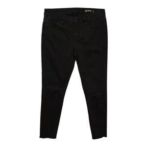 Blank NYC Jeans Womens 28 Black Intro Skinny Distressed Raw Hem Grunge Chic Y2K